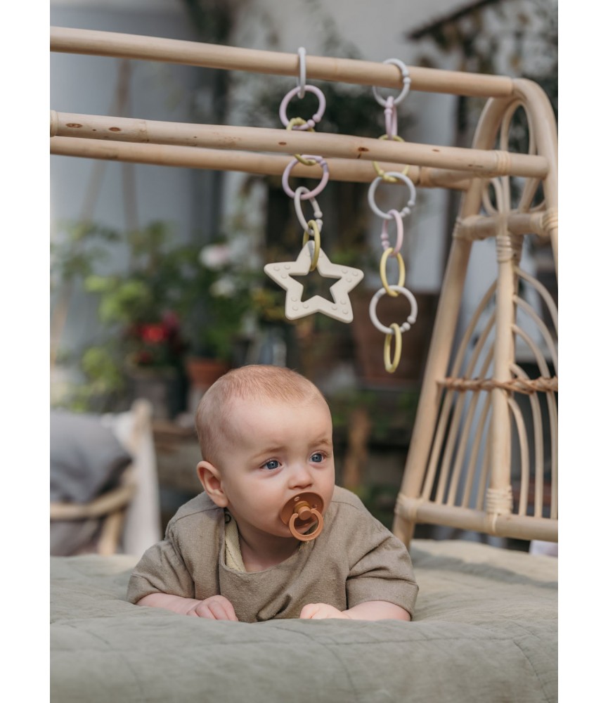 Bibs 12 Argolas Loops Linking Toy Vanilla/sage/olive