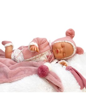 Boneca Bebê Reborn Morena Gatinha Corpo Em Pano Roupa Rosa - USA